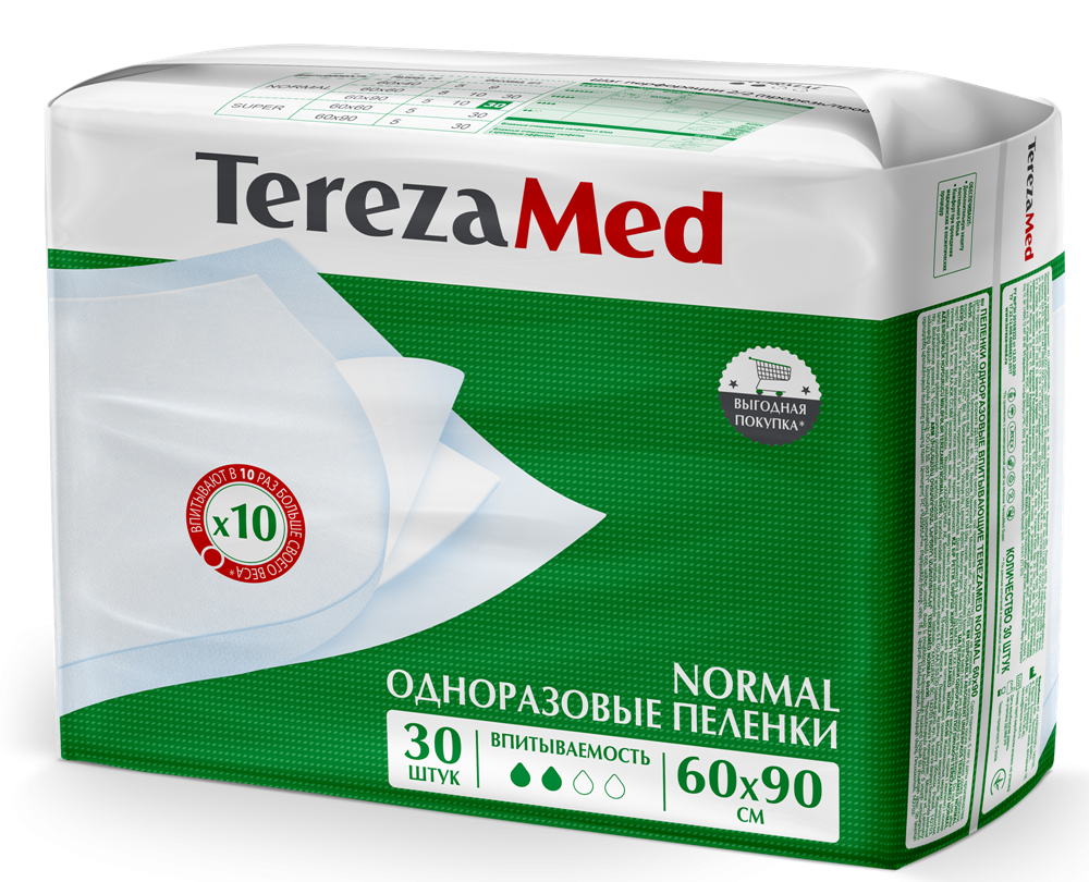 Пеленка TerezaMed Normal 60х90 N30 (Р)