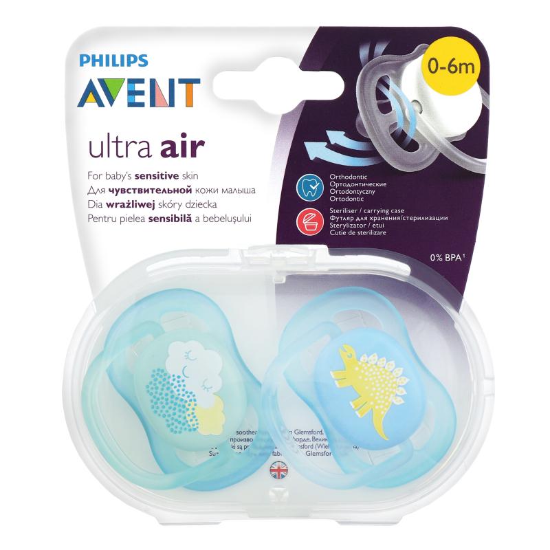 AVENT Ultra Air Пустышка силиконовая для мальчиков (0-6)
