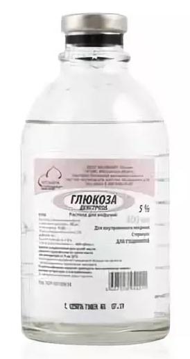 Р-р глюкозы 5% 400мл стекл.(Мосфарм) (Р)#