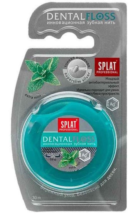 Нить зуб. Splat Professional 30м мятн.с волок.серебра DentalFloss (Р)