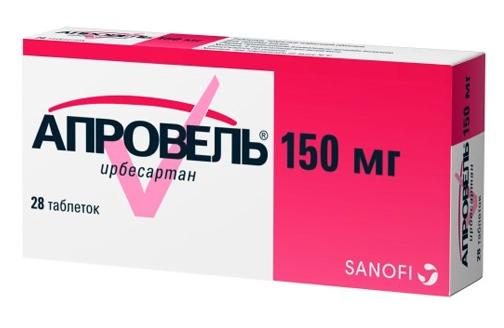 Апровель таб. 150мг N28 (Р) (Ирбесартан)
