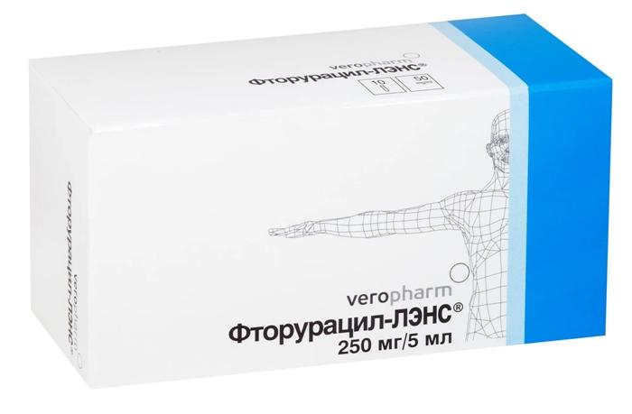 Фторурацил-ЛЭНС раствор 50 мг/мл 5 мл: 10 шт.