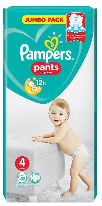 Подгузники-трусики Pampers Pants р. 4 (9-15кг): 52 шт.