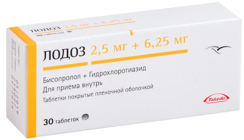 Лодоз таб. п/о 2.5мг+6.25мг N30 (Р)