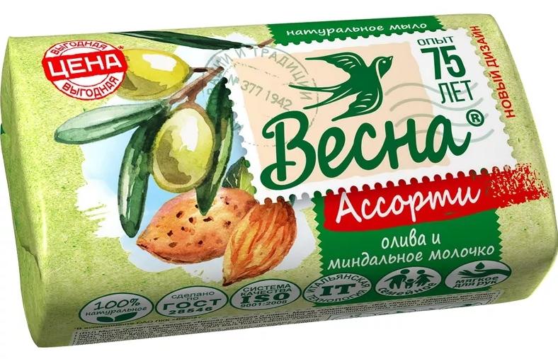 Крем-мыло Весна Олива и минд.молочко 90г (Р)