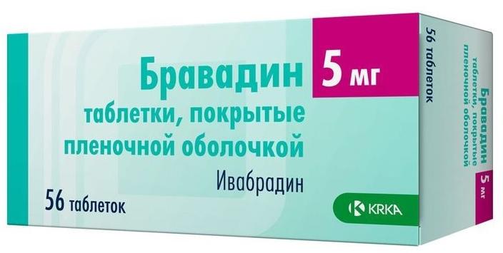 Бравадин таб. п/о 5мг N56 (Р) (Кораксан)#