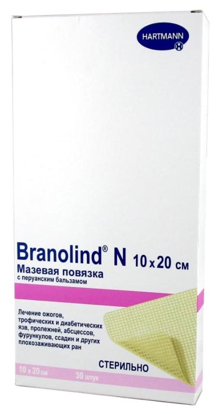Повязка д/ран маз.Branolind N 10х20см N1 с перуан. бал-мом