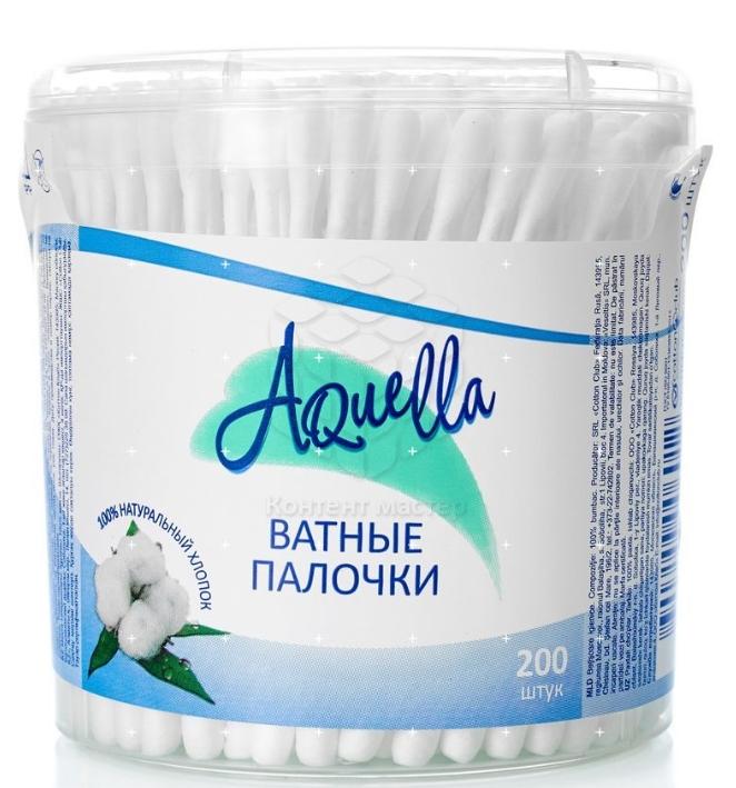 Палочки ватные "Aquella" N200 полиэт.(Р)