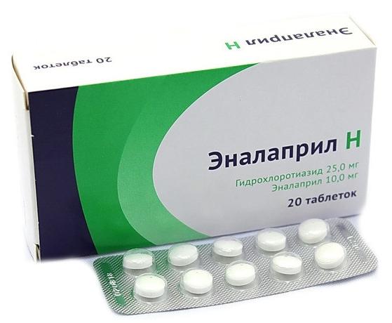 Эналаприл Н таб. 25/10мг N20 (Р) Озон