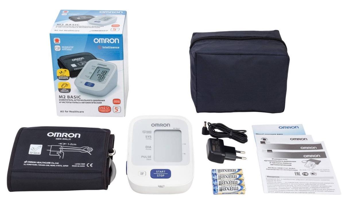 Тонометр автоматический Omron Basic M2 (с адаптером)