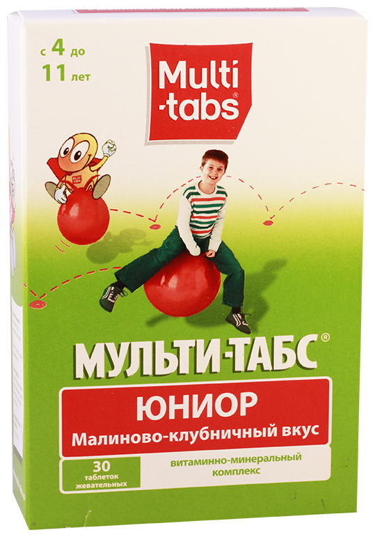 Мульти-табс Юниор (мал.+клуб.) таб.жев. N30 (Р)