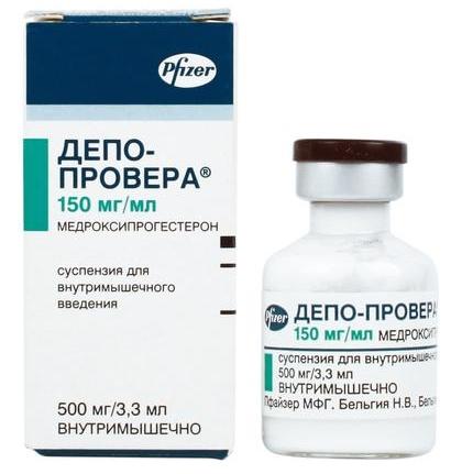 Депо-провера флакон 150 мг/мл 3,3 мл: 1 шт.