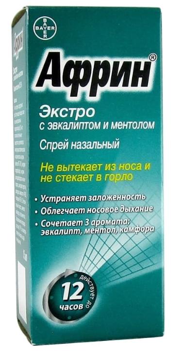 Африн Экстро спрей наз. 0.05% 15мл (эвкалипт/ментол) (Р)