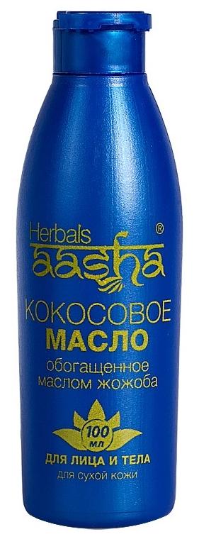 Ааша Масло кокосовое обогащенное жожоба для лица и тела 100 мл