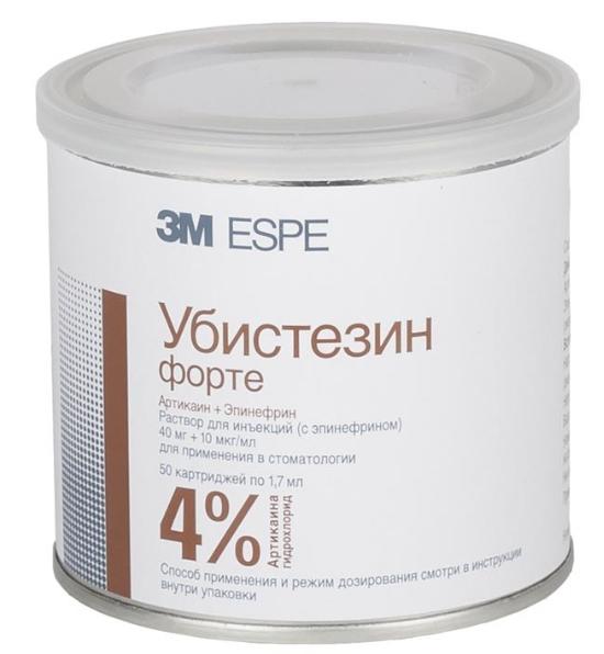 Убистезин Форте картридж-ампула 1,7 мл: 50 шт.