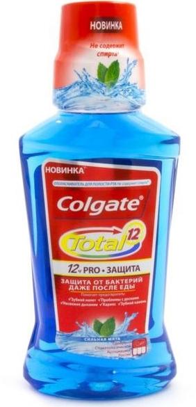 Ополаскиватель для полости рта Колгейт Total Pro-защита Сильная Мята 250 мл