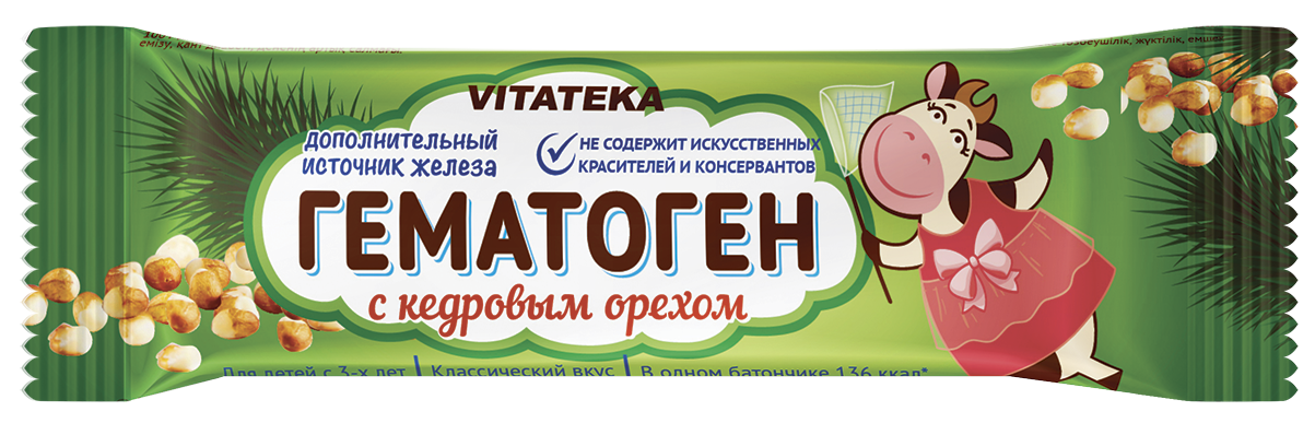Гематоген Vitateka с кедр.орехом 40г (Р) (ПТ)