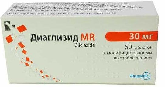 Диаглизид МR таб. 30 мг: 60 шт.