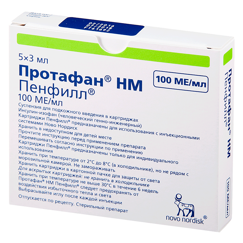 Протафан НМ Пенфилл 100МЕ/мл карт.3мл N5 (Р)#