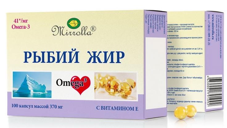 Рыбий жир Миррола с вит. Е. капс. N100 (Р) (ПТ)