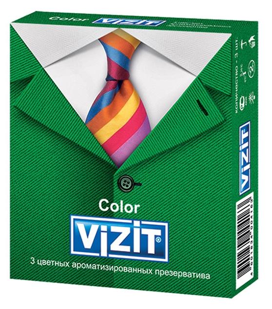 Презерв.VIZIT N3 Color цветные ароматизир. (Р)