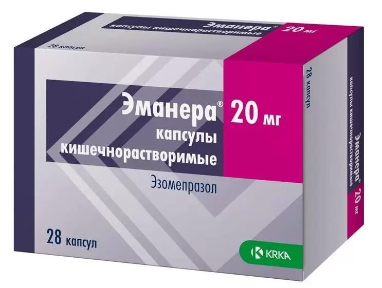 Эманера капс. 20мг N 28 (Р) (нексиум)#