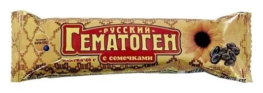 Гематоген "Русский" с семечками 40г (Р) (ПТ)