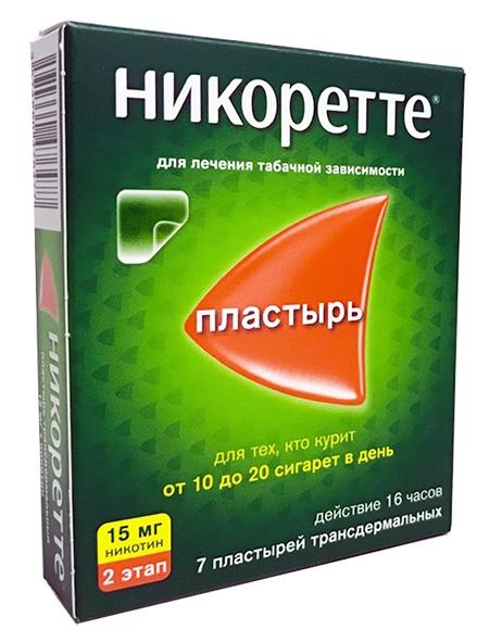 Никоретте пласт.трансд. 15мг/16часов N 7 (Р)