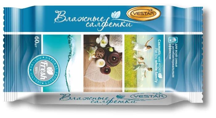 Салфетка влажная Vestar для всей семьи антибактериальная: 60 шт.