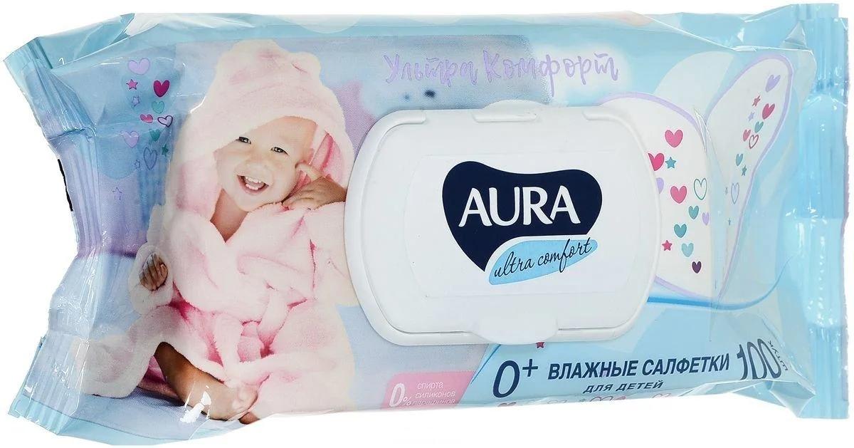 Салфетка вл. "Aura" Ult.Comf. д/дет.N100 с крышкой (Р)