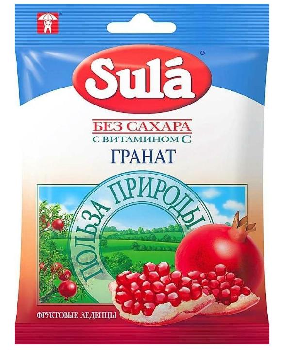 Леденцы Sula б/сах.с вит.С (гранат) 60г (Р) (ПТ)