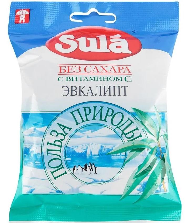 Леденцы Sula б/сах.с вит.С (эвкалипт) 60г (Р) (ПТ)