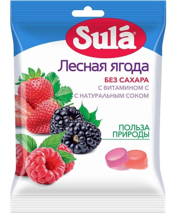 Леденцы Sula б/сах.с вит.С (лесная ягода) 60г (Р) (ПТ)