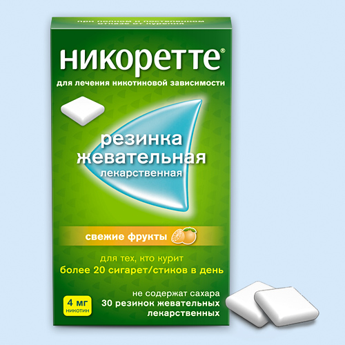 Никоретте жев.резинка Морозная мята 4мг N30 (Р)