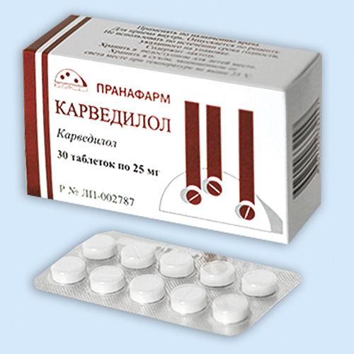 Карведилол таб. 25мг N30 (Р) Прана#