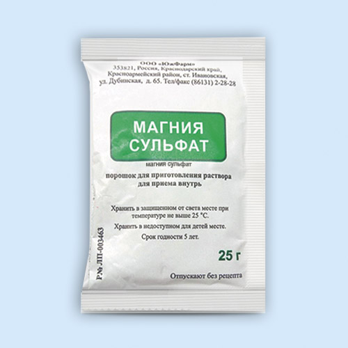 Магния сульфат пор. 25г N10 (Р) ЮжФарм