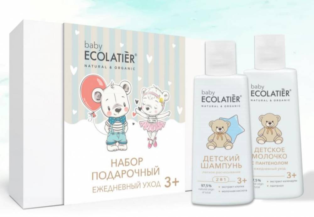 Подарочный набор ECOLATIER Pure Baby 3+ (Шампунь + Молочко)